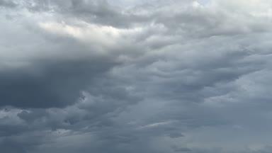 分厚い灰色の雲が流れるタイムラプス