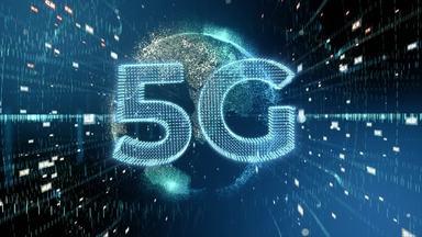 image of information flying globally with 5g