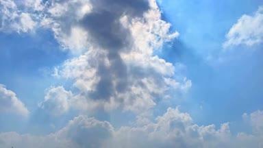 青空に流れる雲のタイムラプス