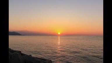 瀬戸内海に沈む夕陽　タイムラプス