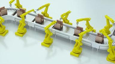 belt conveyors and industrial robots