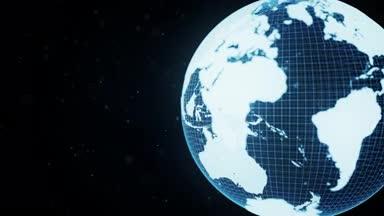 サイバーな地球の3DCG。ループ動画